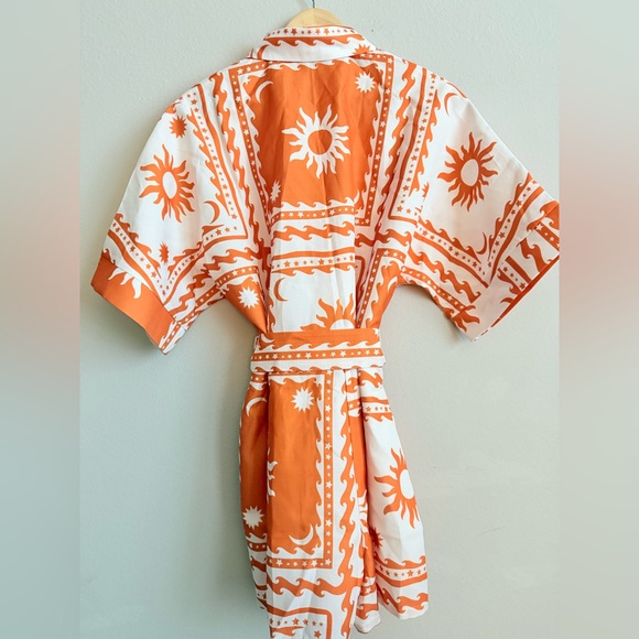Commense Orange Patterned Oversized Women's Romper - Picture 5 of 6